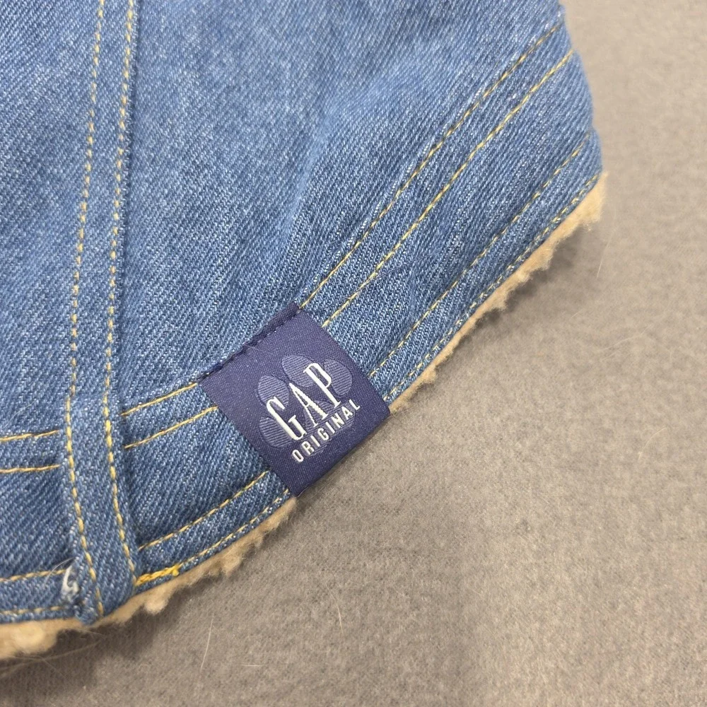 New GAP Denim & Sherpa Dog Coat Reversible Size Large Dog Vest.  J